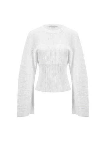 STELLA McCARTNEY Ribbed Pliss Easy Knit White - STELLA MCCARTNEY - BALAAN 1