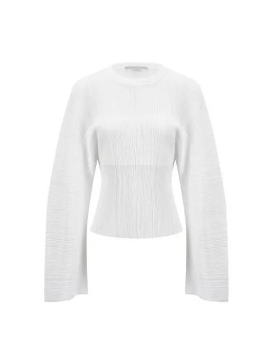 STELLA McCARTNEY Ribbed Pliss Easy Knit White - STELLA MCCARTNEY - BALAAN 1