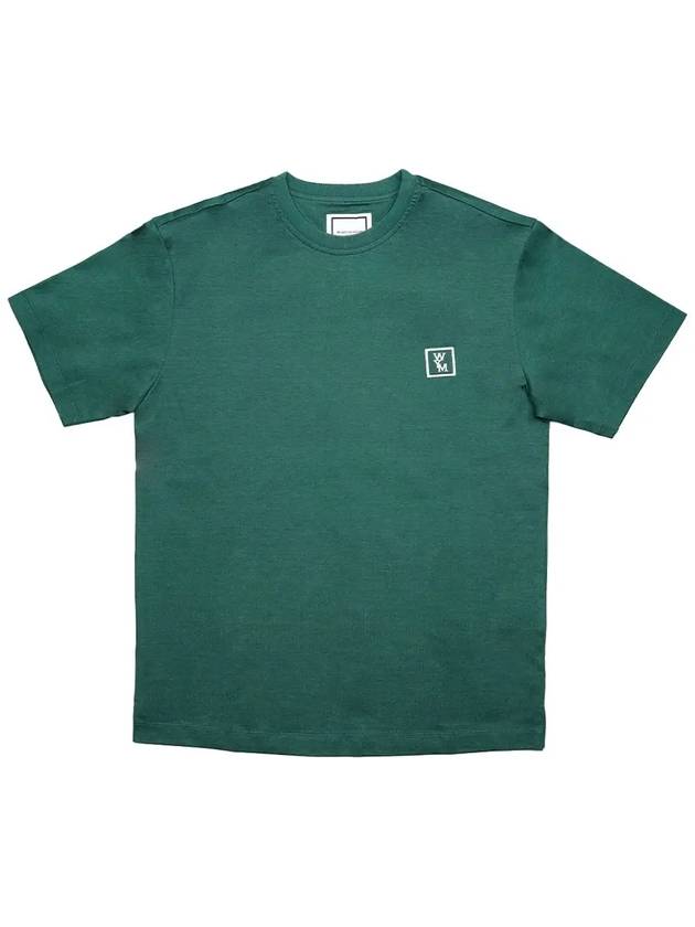 Back Logo Round Neck Cotton Short Sleeve T-Shirt Green - WOOYOUNGMI - BALAAN 3