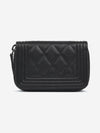 Boy Vintage Silver Hardware Quilted Caviar Zipper Card Wallet Black - CHANEL - BALAAN 4