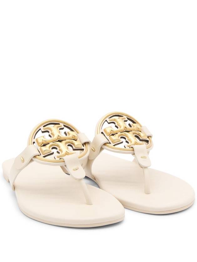 Women's Metal Miller Soft Flip Flops White - TORY BURCH - BALAAN 3