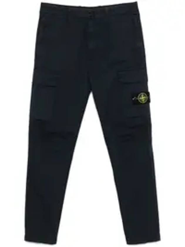 Supima Cotton Twill Stretch Straight Pants Navy - STONE ISLAND - BALAAN 1