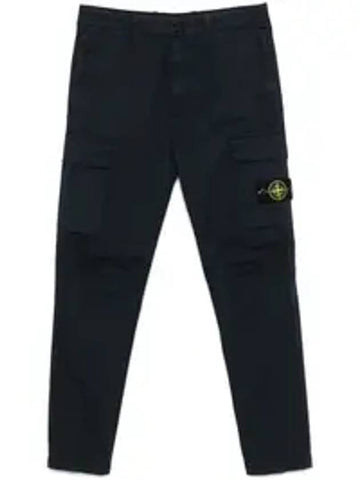 Supima Cotton Twill Stretch Straight Pants Navy - STONE ISLAND - BALAAN 1