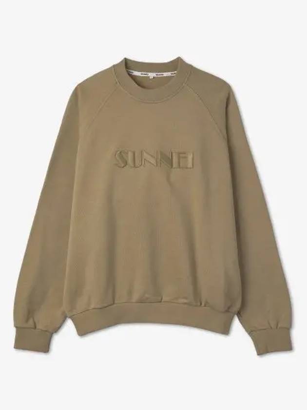 Embroidered Logo Crew Neck Sweatshirt Beige - SUNNEI - BALAAN 2