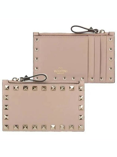 Rockstud Zipper Card Wallet W2P0548 BOL P45 1140655 - VALENTINO - BALAAN 1