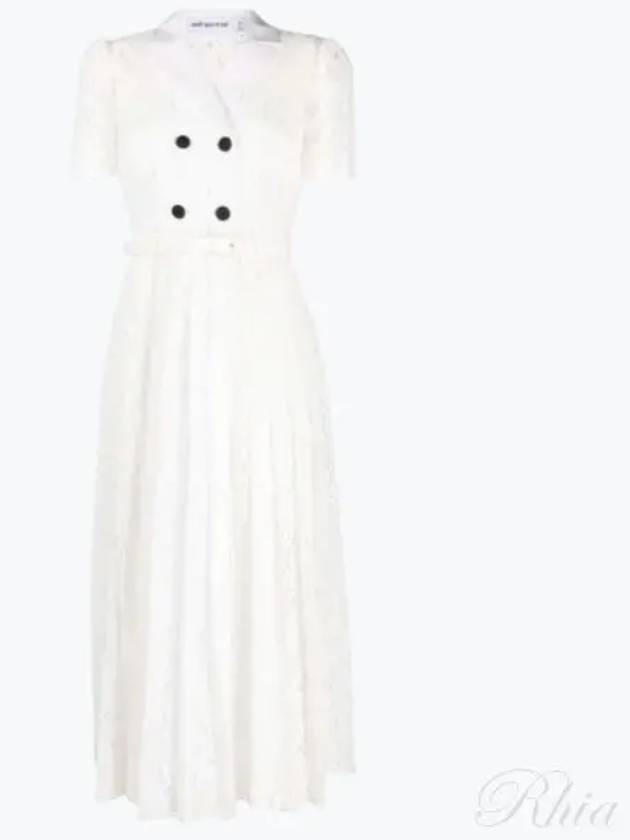 Floral Chiffon Midi Dress PF23 077M White - SELF PORTRAIT - BALAAN 1