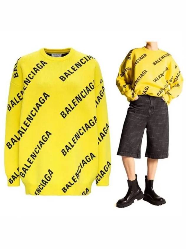 All Over Logo Knit Top Yellow - BALENCIAGA - BALAAN 2