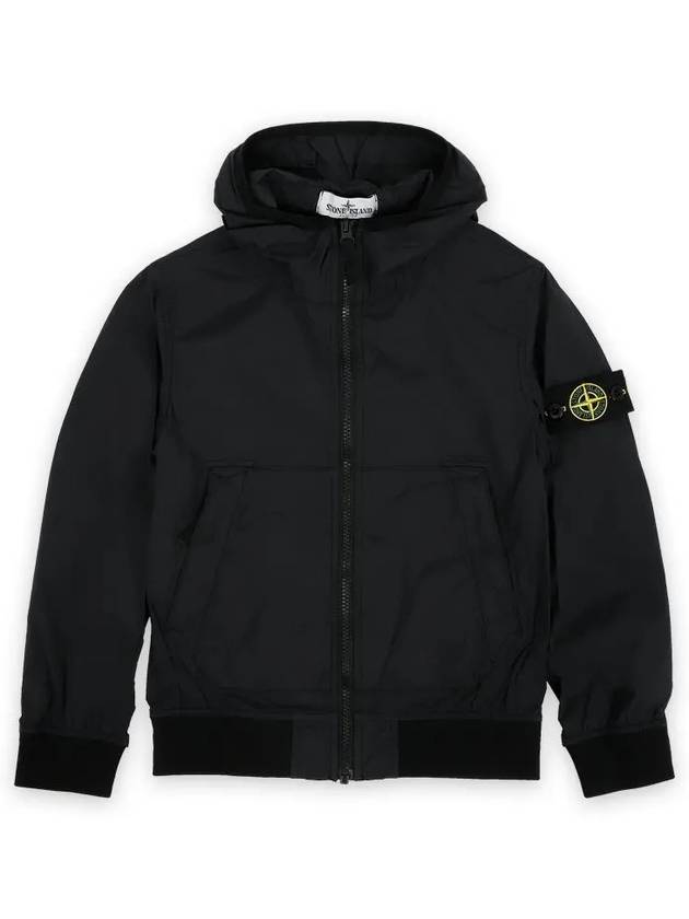 Kids Panno Speciale Reflective Mesh Zip Up Hoodie Black - STONE ISLAND - BALAAN 2