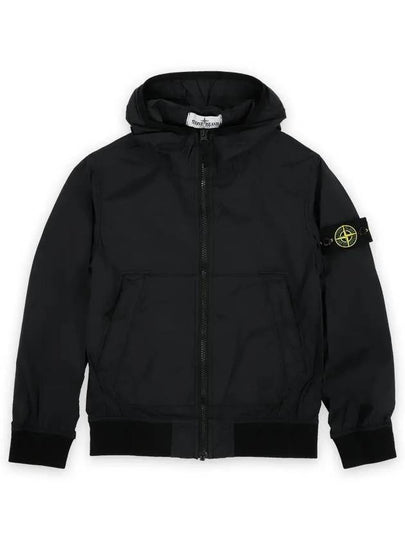 Kids Panno Speciale Reflective Mesh Zip Up Hoodie Black - STONE ISLAND - BALAAN 2