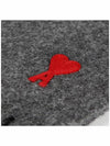 Small Heart Logo Classic Wool Scarf Dark Grey - AMI - BALAAN 4