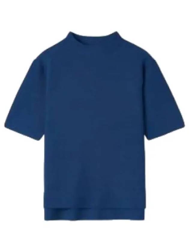 Garter mock neck short sleeve t shirt blue tee - CFCL - BALAAN 1