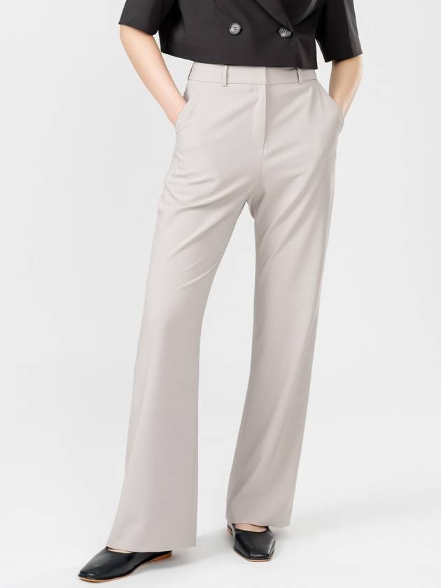 CICA summer office look set-up hem back cut secret banding semi bootcut slacks pants silver CICA05SV - RAMUSTUDIO - BALAAN 3