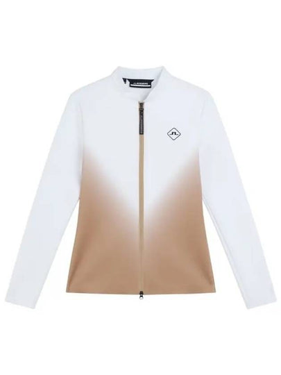 Halo Full Zip Mid Layer Zip Up Jacket White Brown - J.LINDEBERG - BALAAN 2