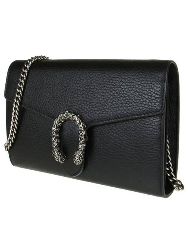 Chain Leather Chain Wallet Black - GUCCI - BALAAN 3