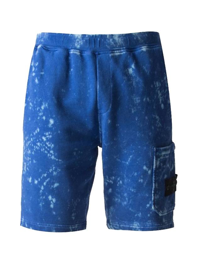 Waffen Patch Off Dye Bermuda Shorts Blue - STONE ISLAND - BALAAN 1