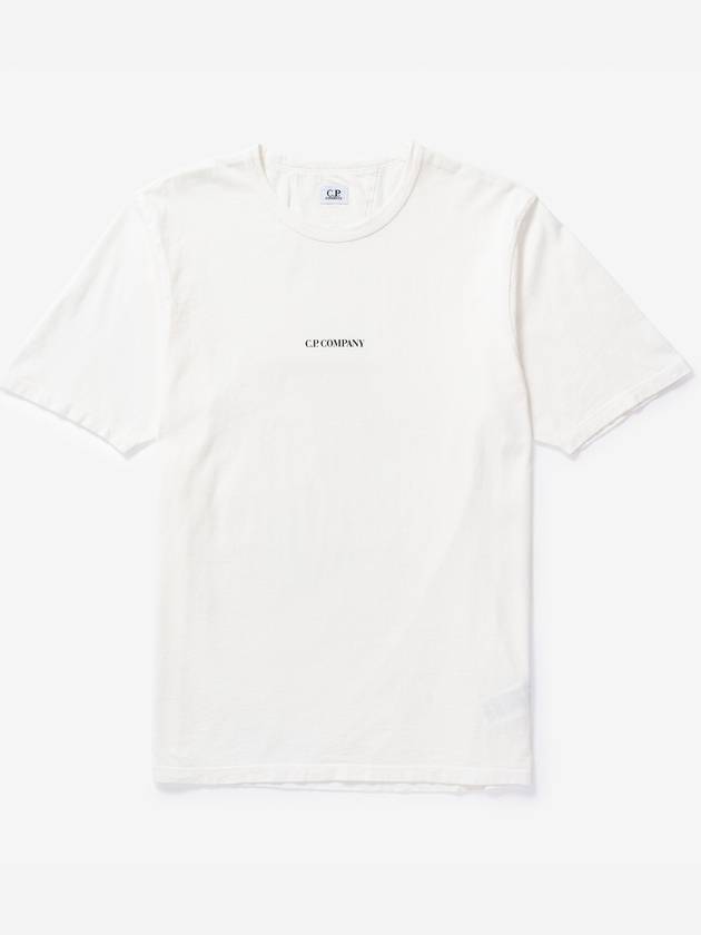 24/1 Jersey Garment Dyed Logo Short Sleeve T-Shirt White - CP COMPANY - BALAAN 2