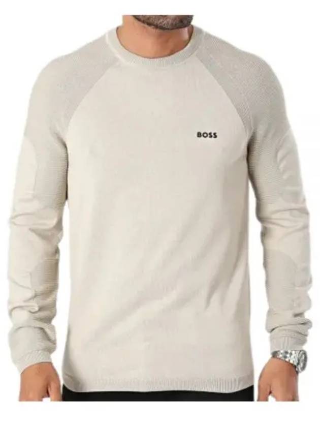 Green Perform Crew Neck Sweater 50498519 271 Logo Detail Cotton Blend Regular Fit - HUGO BOSS - BALAAN 2