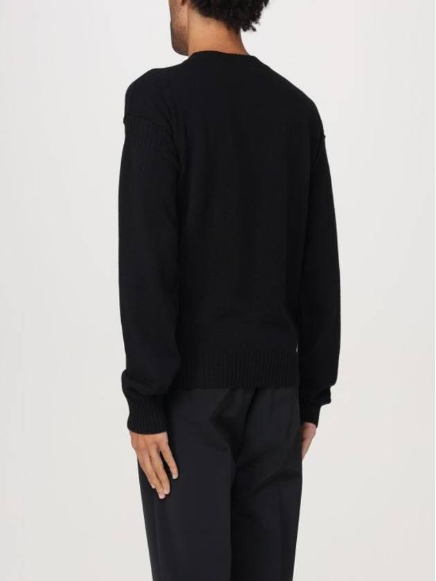 Embroidered Logo Round Neck Knit Top Black - MARNI - BALAAN 3