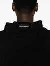 Diagonal Raised Fleece Hoodie Black - CP COMPANY - BALAAN 3