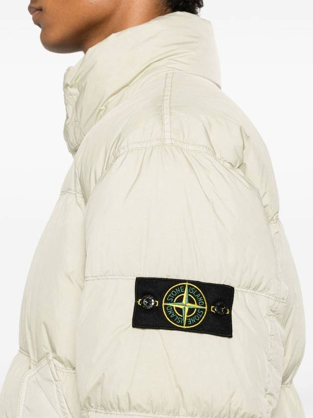 Garment Dyed Crinkle Reps Down Padding Beige - STONE ISLAND - BALAAN 7