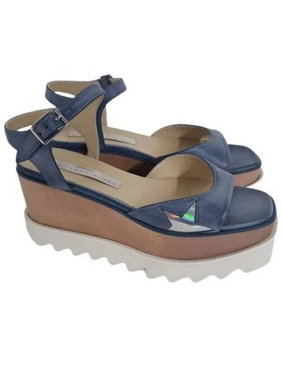 Women's Platform Denim Sandals Blue - STELLA MCCARTNEY - BALAAN 2