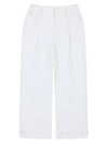 golfwear pin tuck roll-up high waist pants white - ONOFF - BALAAN 1