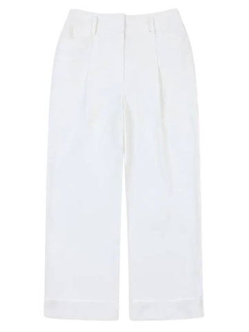 golfwear pin tuck roll-up high waist pants white - ONOFF - BALAAN 1