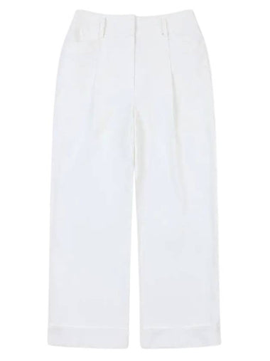 golfwear pin tuck roll-up high waist pants white - ONOFF - BALAAN 1