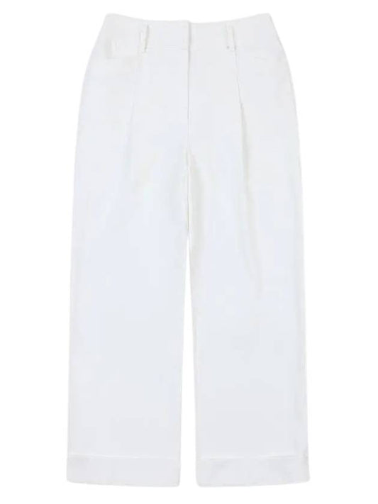 golfwear pin tuck roll-up high waist pants white - ONOFF - BALAAN 1