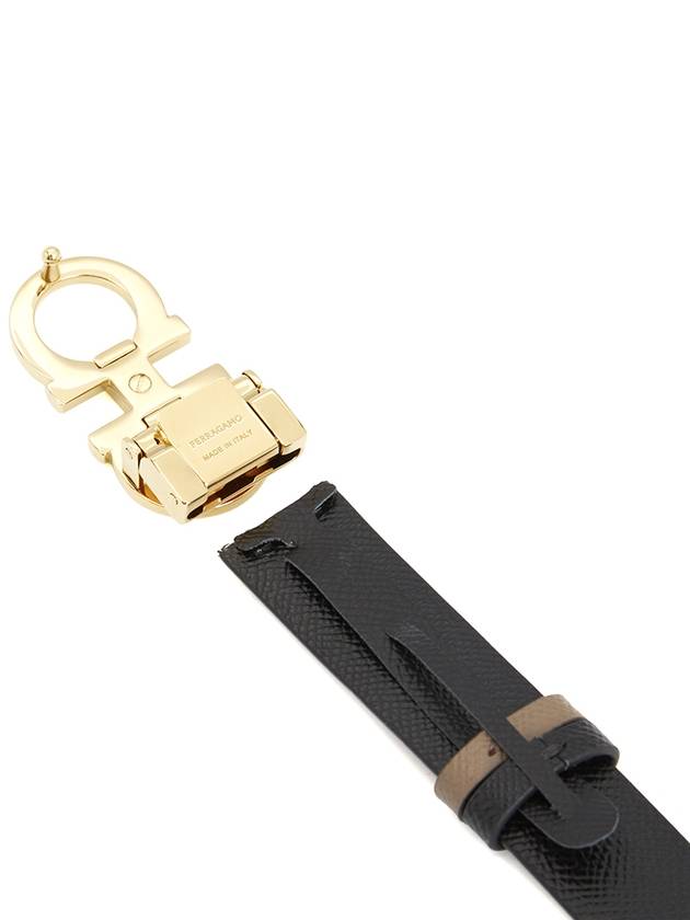 Reversible Gancini Leather Belt Black Caraway Seed - SALVATORE FERRAGAMO - BALAAN 6