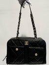 Bowling Bag Two Pocket Chain Shoulder Glossy Calfskin Black - CHANEL - BALAAN 10