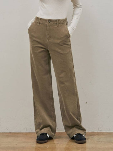 Corduroy steady straight long pants brown - RYUL+WAI: - BALAAN 1