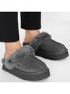 Women's Diskett Fleece Platform Slippers Grey - UGG - BALAAN 2