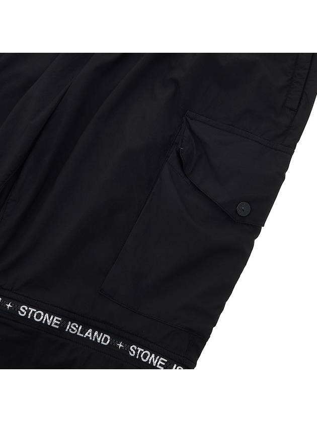 Logo Zipper Cargo Straight Pants Black - STONE ISLAND - BALAAN 9