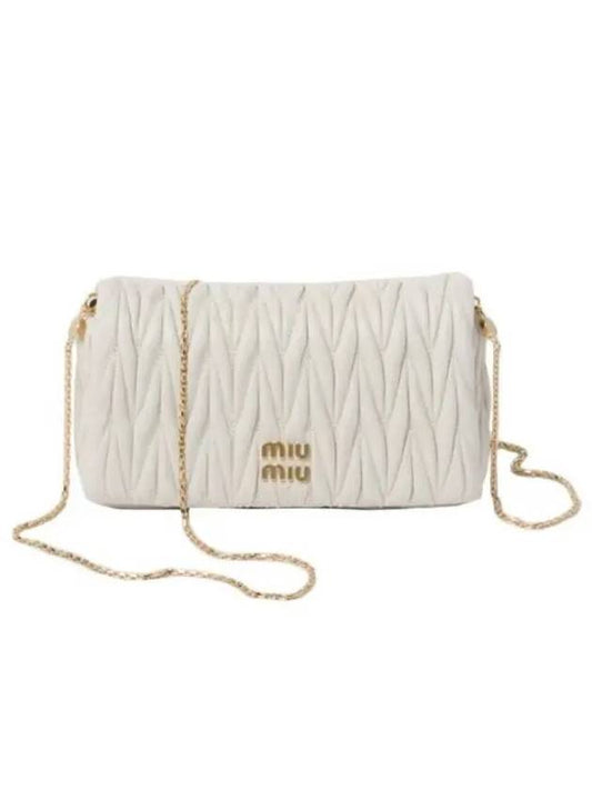 Matelasse Nappa Leather Logo Mini Bag White - MIU MIU - BALAAN 2