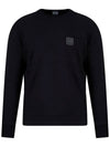 Men's Logo Patch Crew Neck Sweatshirt Black - CP COMPANY - BALAAN.