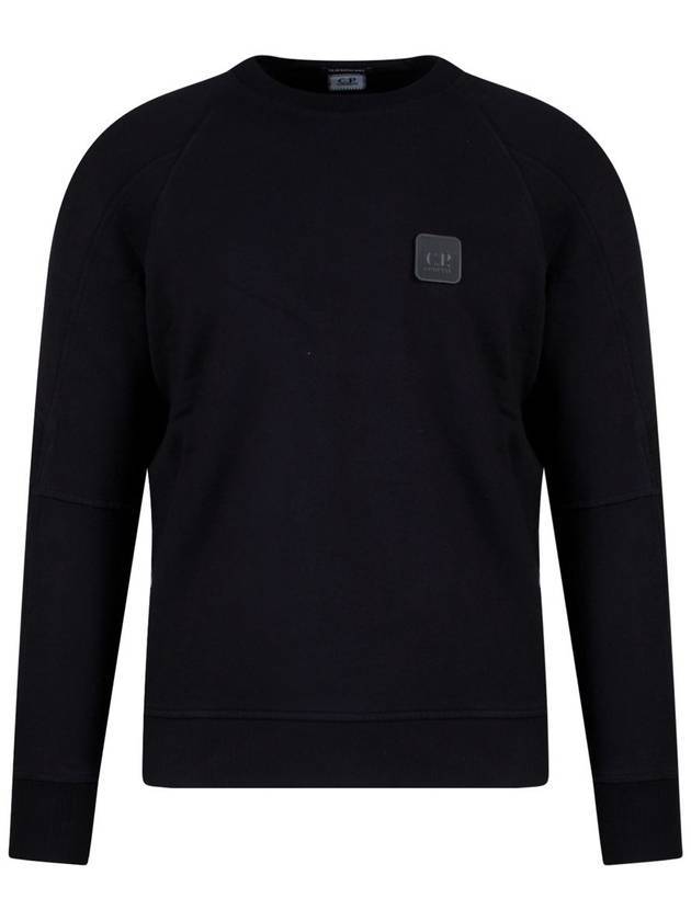 Logo Patch Crew Neck Sweatshirt Black - CP COMPANY - BALAAN 1