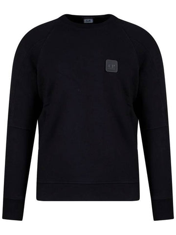 Logo Patch Crew Neck Sweatshirt Black - CP COMPANY - BALAAN 1