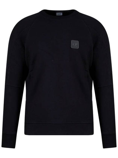 Logo Patch Crew Neck Sweatshirt Black - CP COMPANY - BALAAN 1