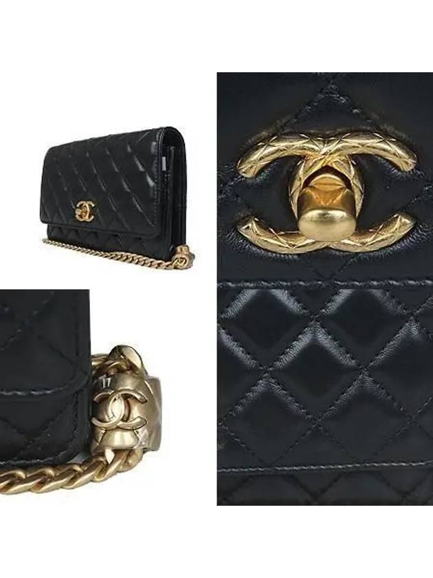 AP3043 COCO Gold Plated Black Lambskin WOC Medal Chain Cross Bag 2 - CHANEL - BALAAN 3