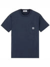 Wappen Logo Patch Pocket Short Sleeve T-Shirt Navy - STONE ISLAND - BALAAN 2