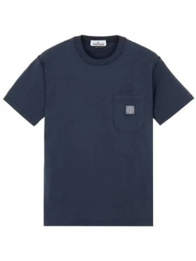 Wappen Logo Patch Pocket Short Sleeve T-Shirt Navy - STONE ISLAND - BALAAN 2