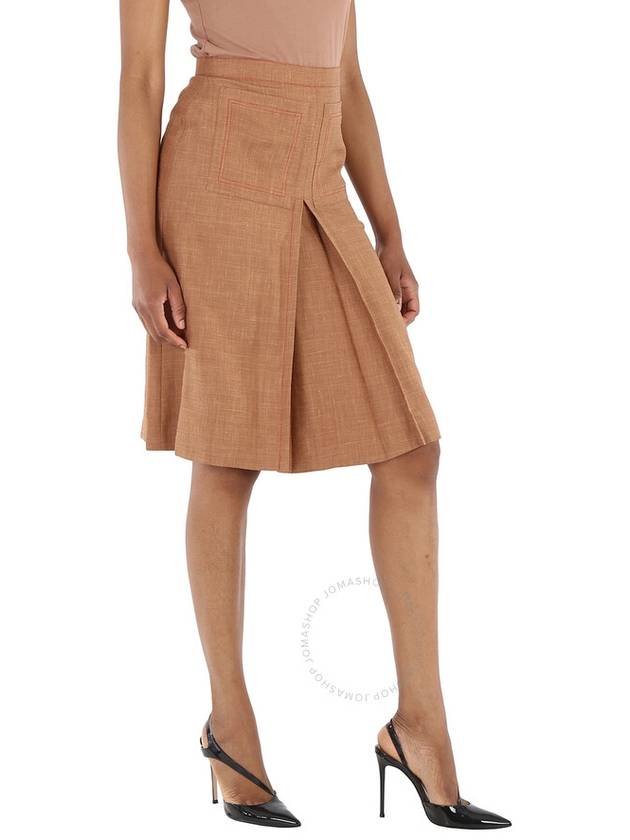 Burberry Ladies Topstitch Detail Wool-blend A-line Skirt, Brand Size 4 (US Size 2) - BURBERRY - BALAAN 2