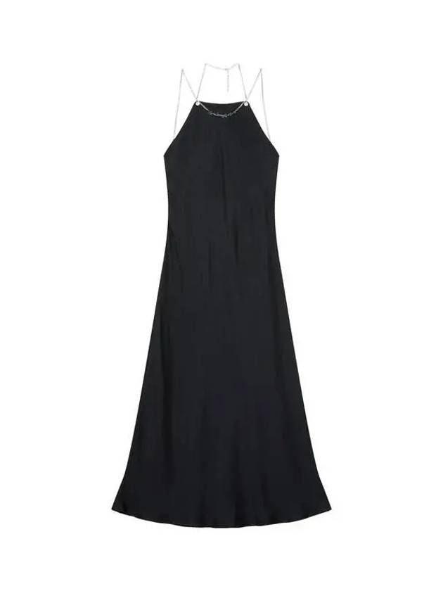 Women s Chain Necklace Satin Dress Black - DIESEL - BALAAN 1