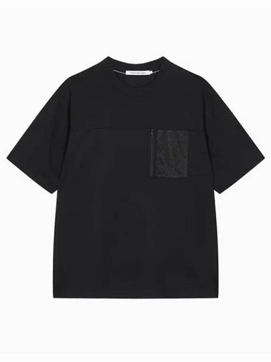 JEANS Men s Black Relaxed Fit Functional Pocket Short Sleeve T Shirt J325880 BEH - CALVIN KLEIN - BALAAN 1