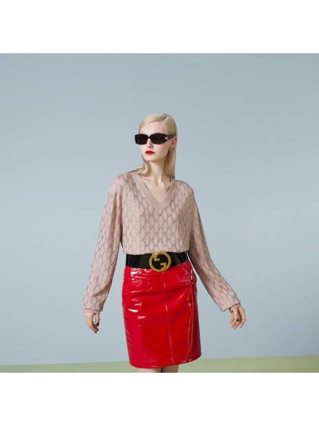 GG Crystal Wool Knit Top Pink - GUCCI - BALAAN 3