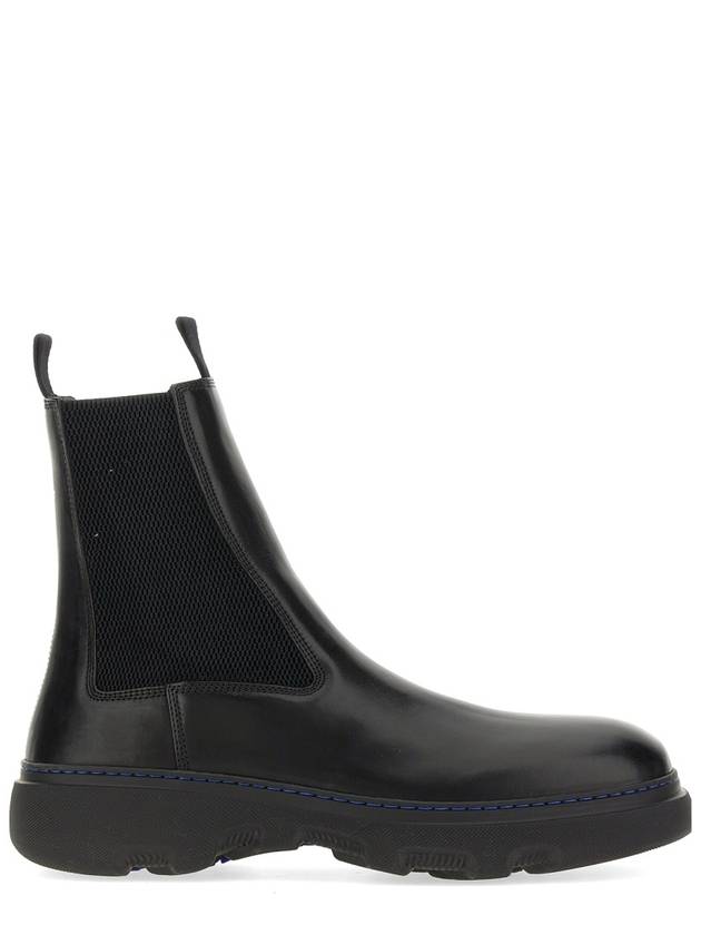 Leather Chelsea Boots Black - BURBERRY - BALAAN 3