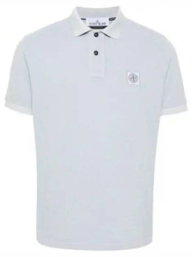 Wappen Cotton Short Sleeve Polo Shirt Sky Blue - STONE ISLAND - BALAAN 2