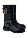 Harness Vegetable Tanned Calfskin Mid Biker Boots Black - CELINE - BALAAN 3