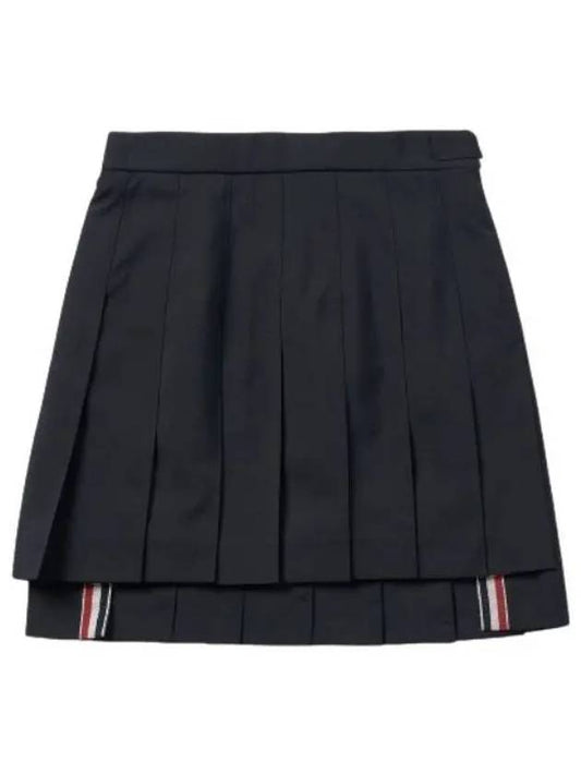 Back RWB Pleated Skirt Navy Women s - THOM BROWNE - BALAAN 1
